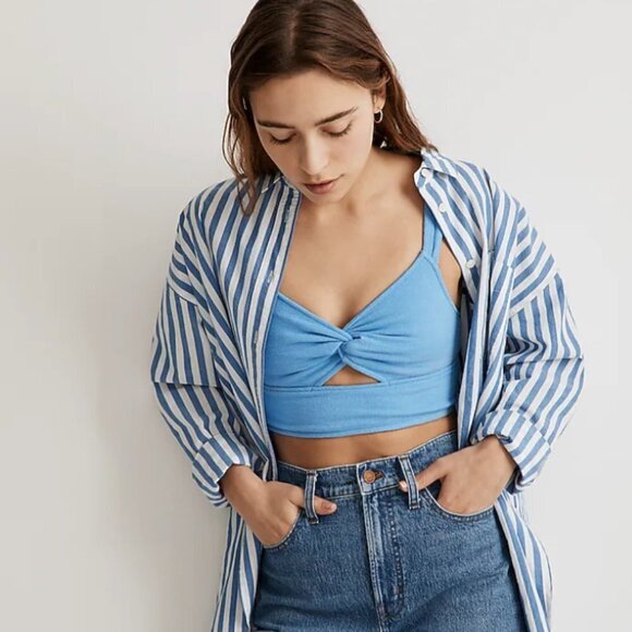 Madewell Cutout Knot-Front Crop Tank Top NWT - Picture 1 of 10